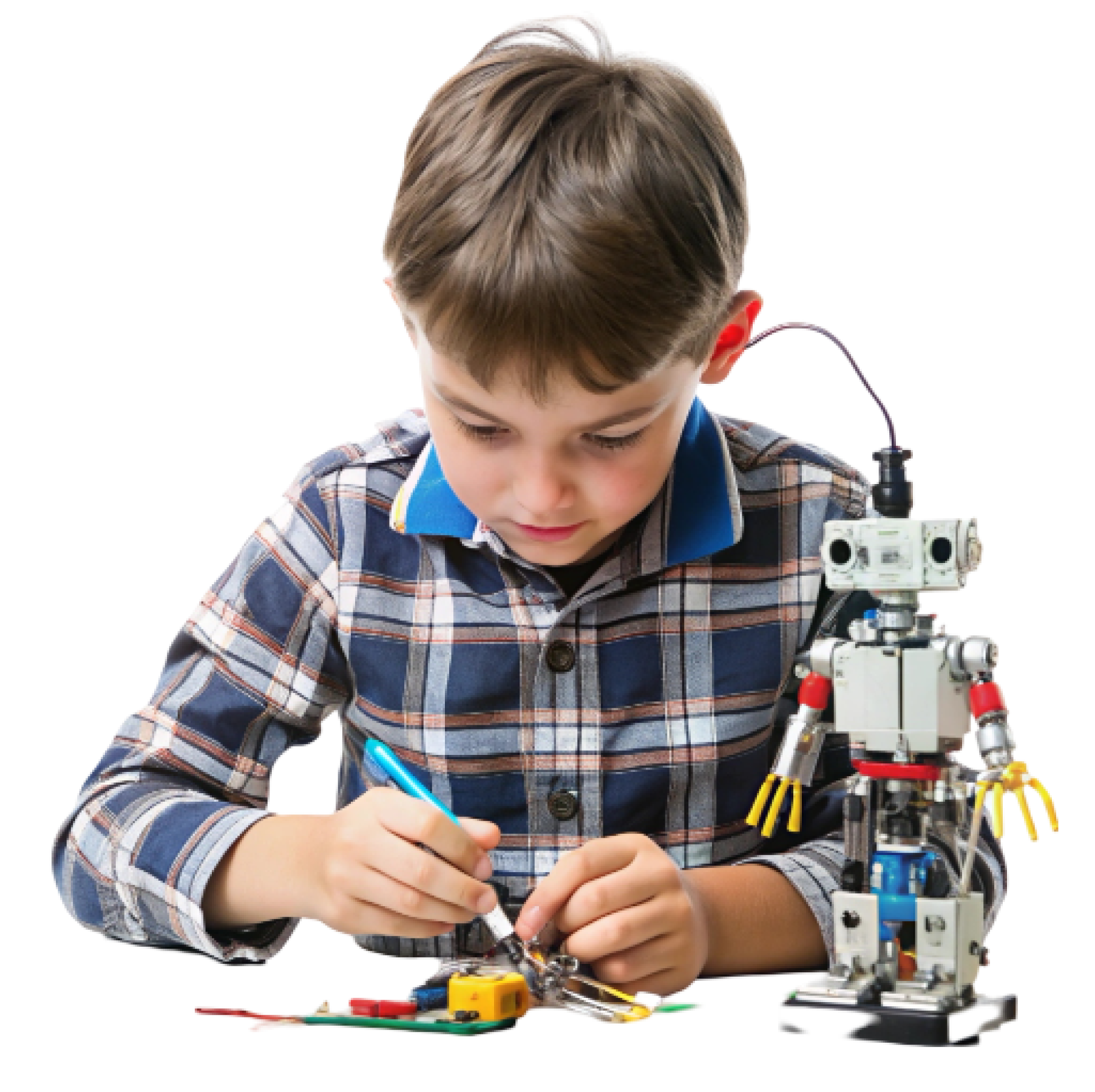 Niño con robot